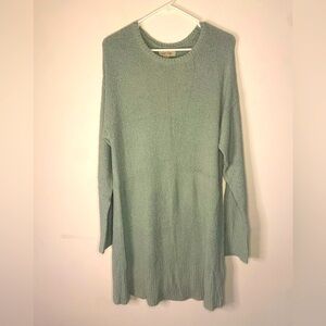 NWT Charlie Page Long Sleeve Soft Sweater Dress Midi Green Med Academic Preppy